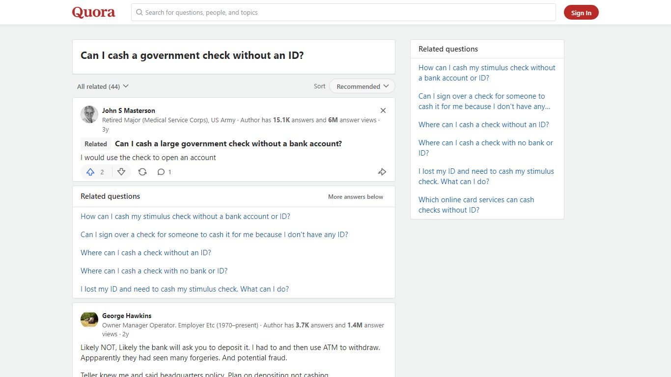 Can I cash a government check without an ID? - Quora